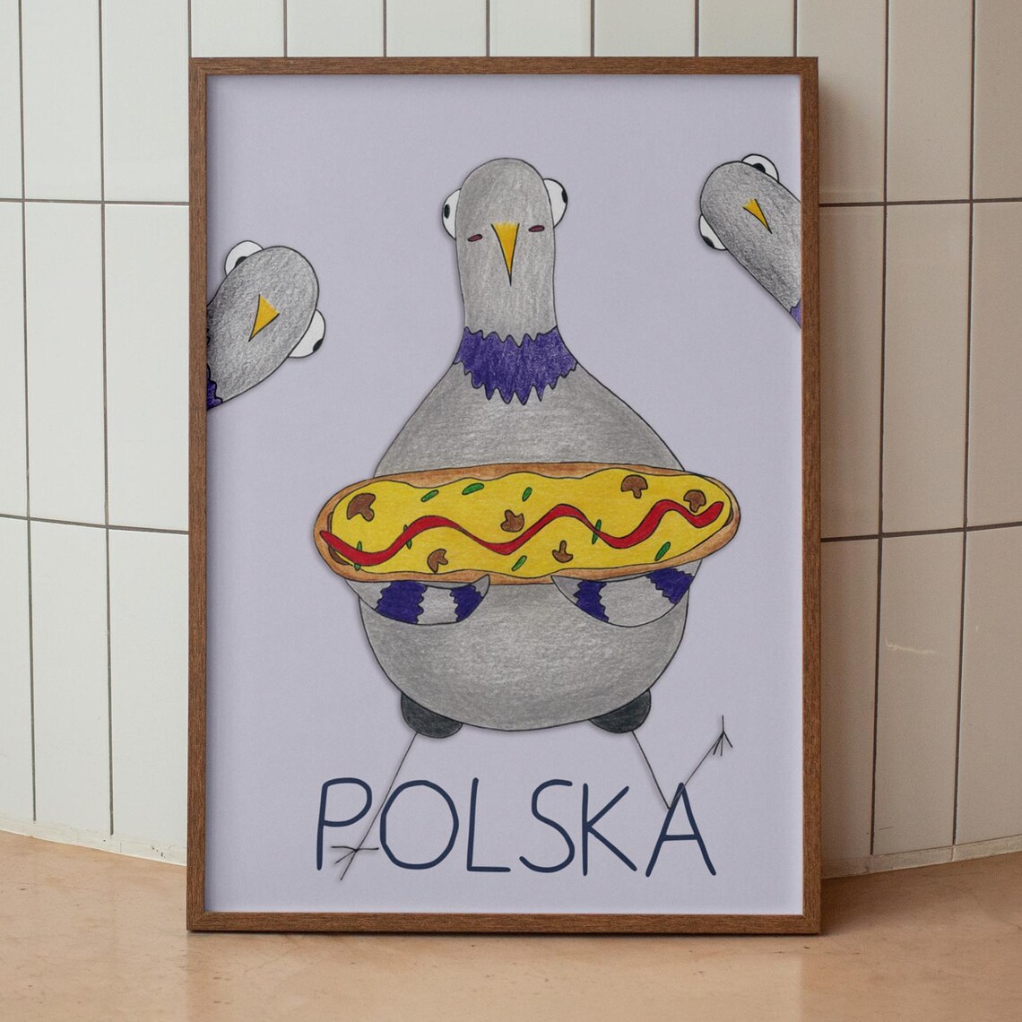 Polska Pigeon Zapiekanka Cheese Baguette Funny Polish Food Poster