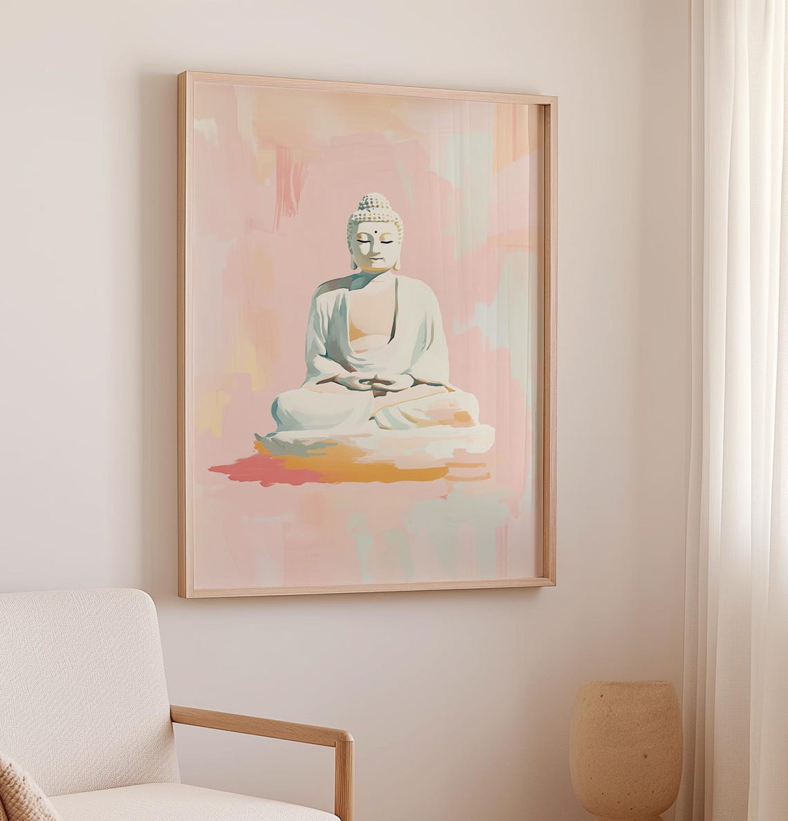 Buddha Art Print Acrylic Painting Spiritual Journey Art Buddha Poster Spiritual Gifts Art Pastel Colours - Image 3