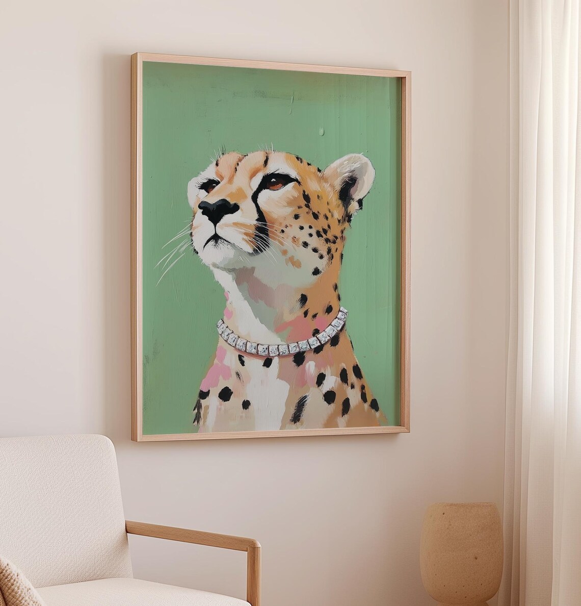 Luxury Cheetah Portrait, Maximalist Art Print - Image 2
