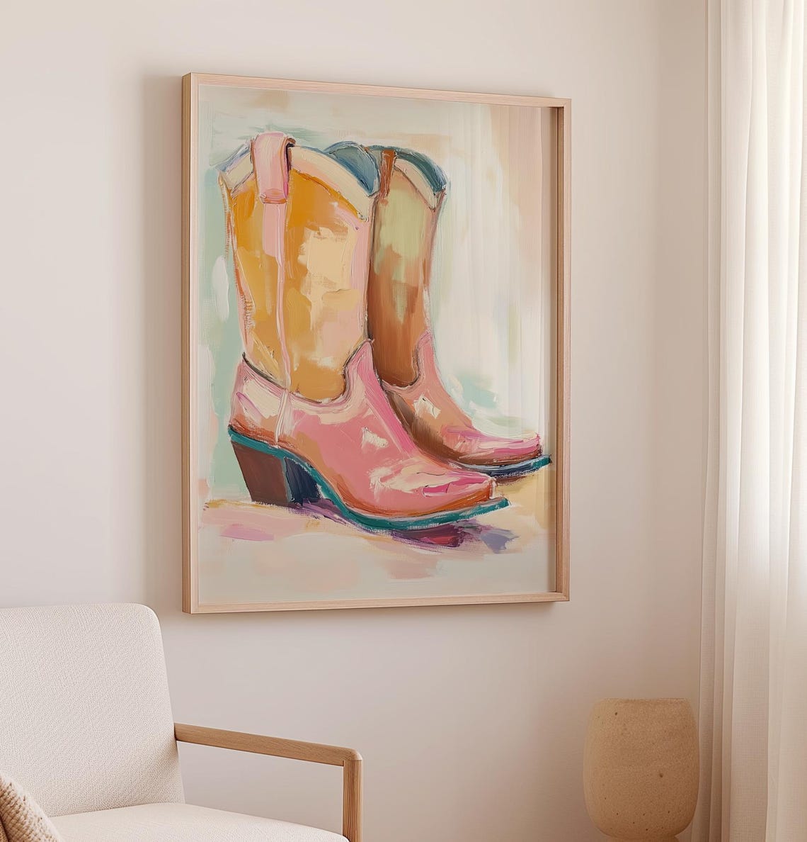Cowgirl Boots Painting Cowgirl Poster Bold Western Aesthetic Print Art Trendy Home Decor Boho Cowgirl Print Wall Art - Image 2
