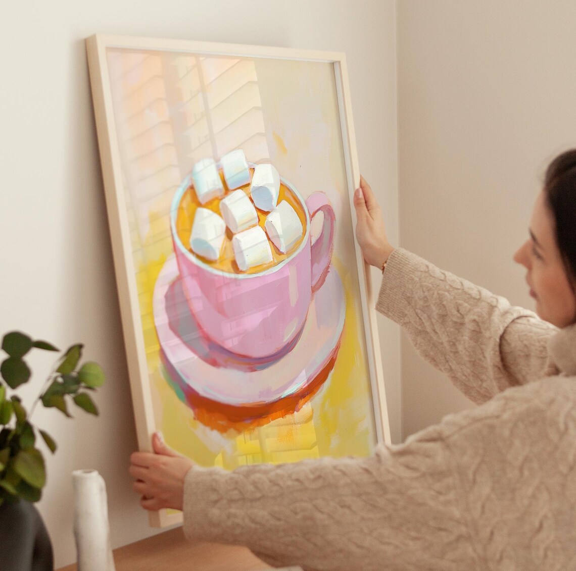 Cozy Hot Chocolate Art Print, Winter Kitchen Poster - Image 3
