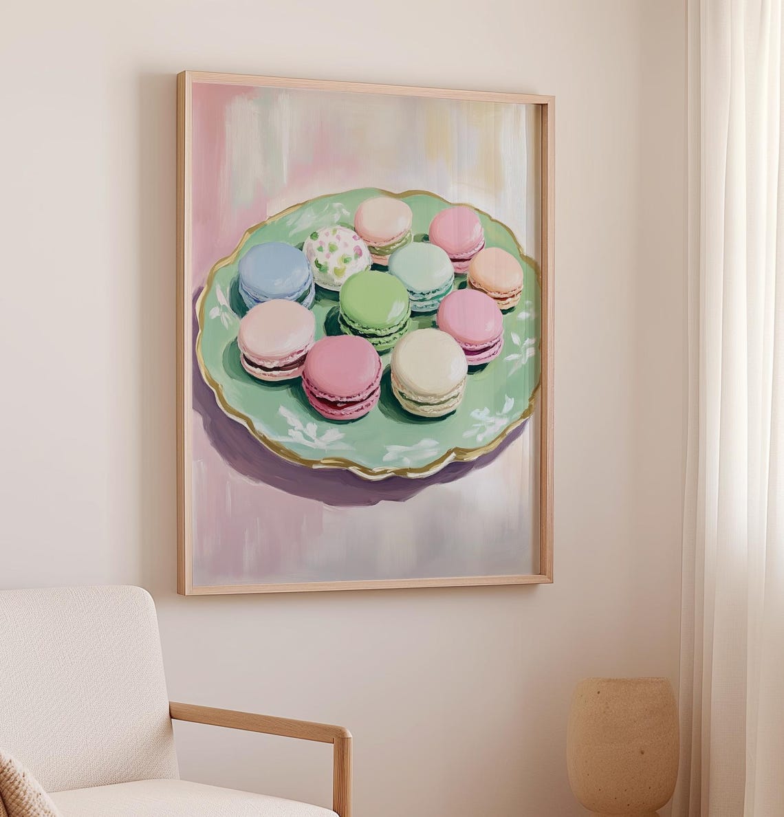 Pastel Macaron Assortment Plate French Confectionery Dessert Art Print - Image 3