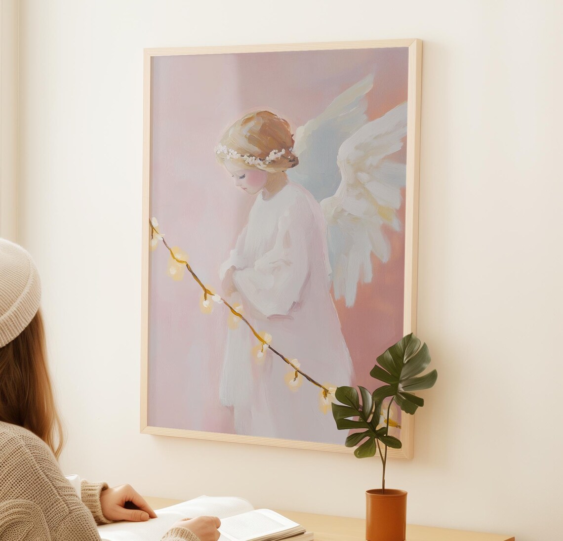Angel Vintage Christmas Art Print, Nursery Decor - Image 3