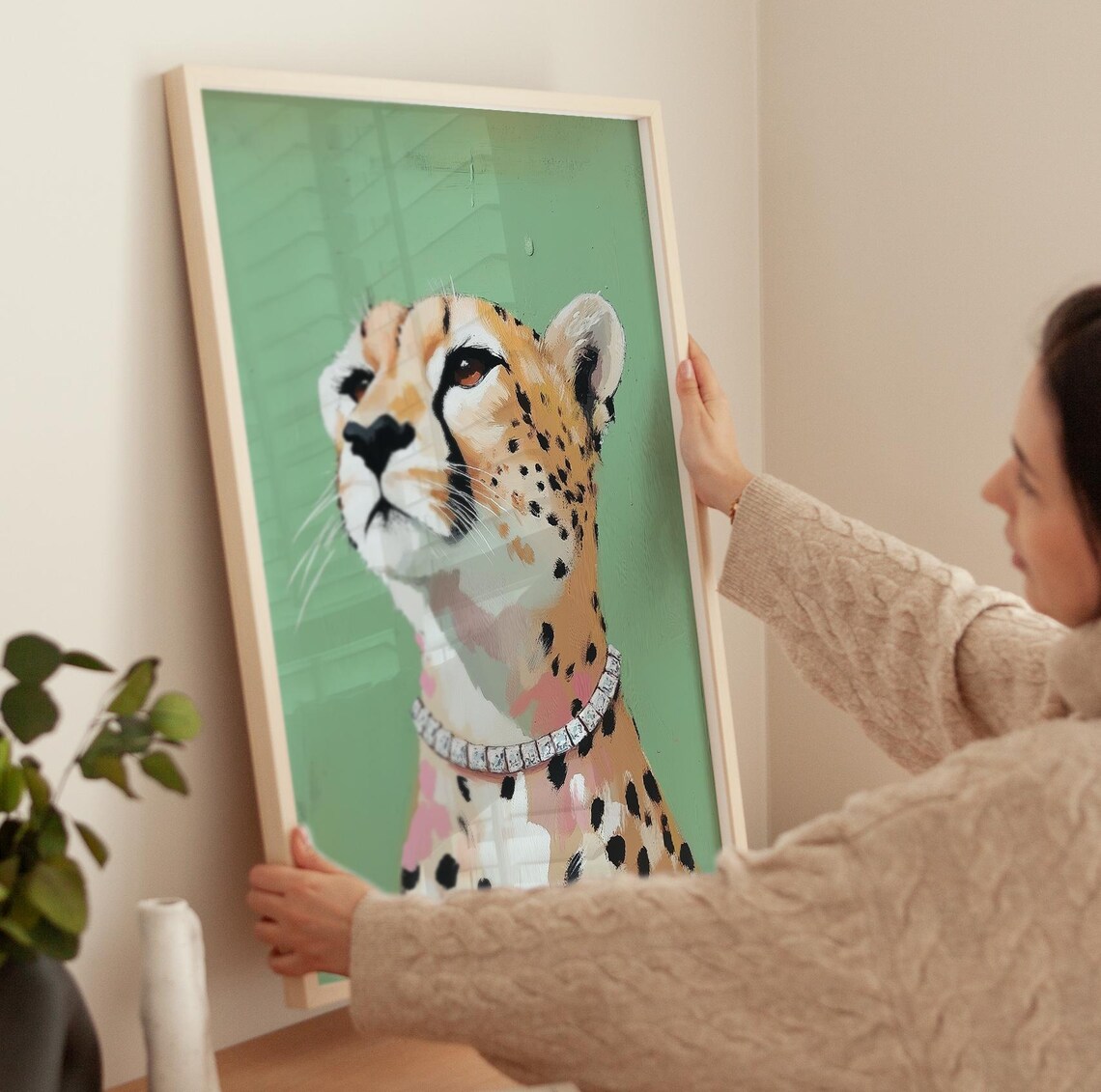 Luxury Cheetah Portrait, Maximalist Art Print - Image 3