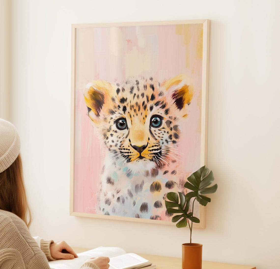 Baby Tiger Art Tiger Poster Baby Animals Nursery Decor Animal Print Safari Jungle Animal Print Soft Colours Painting - Image 2
