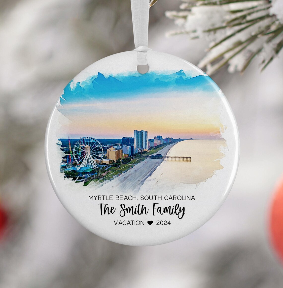 Myrtle Beach Watercolor Travel Souvenir Art Print
