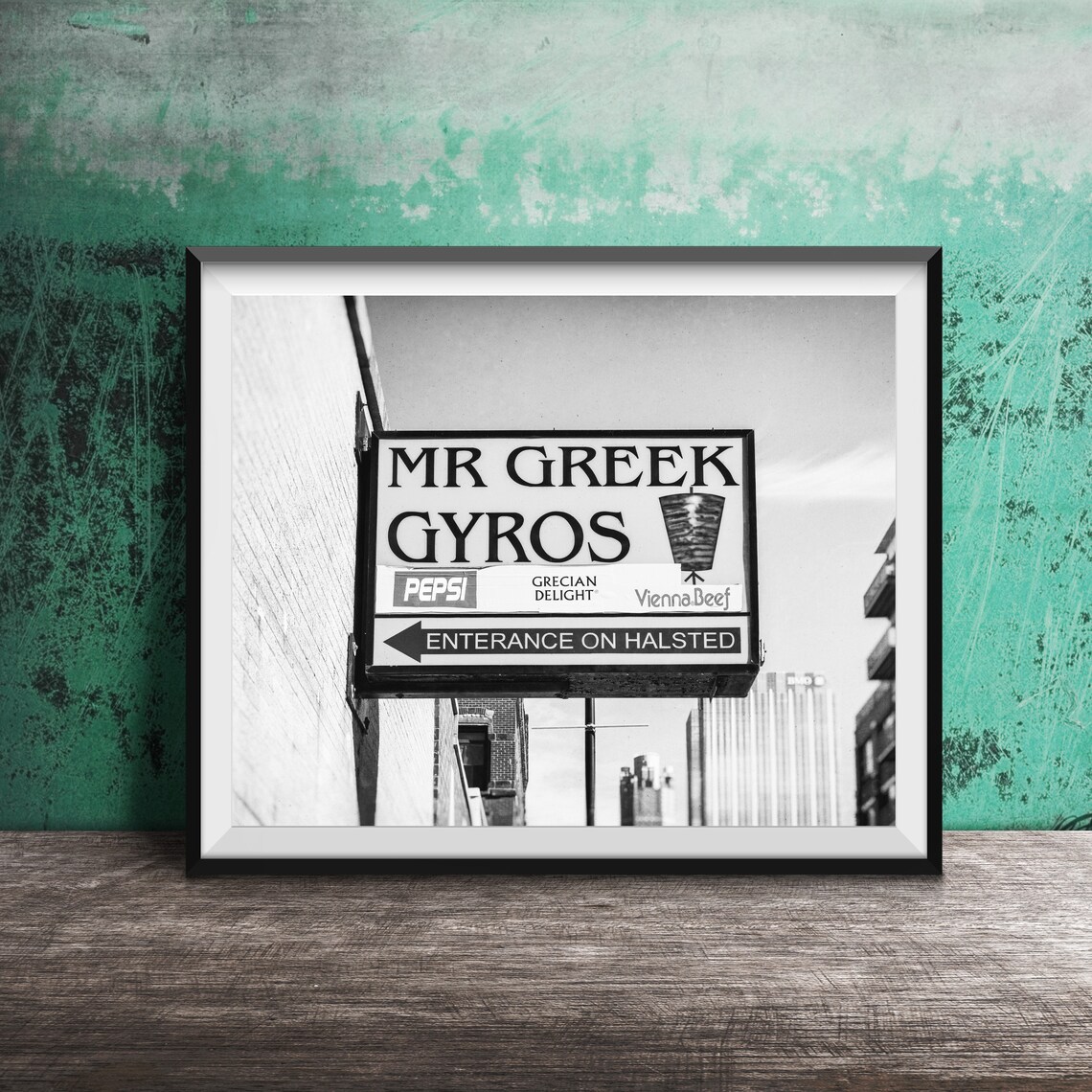 Mr Greek Gyros Entrance on Halsted Chicago Restaurant Sign Poster - Image 2