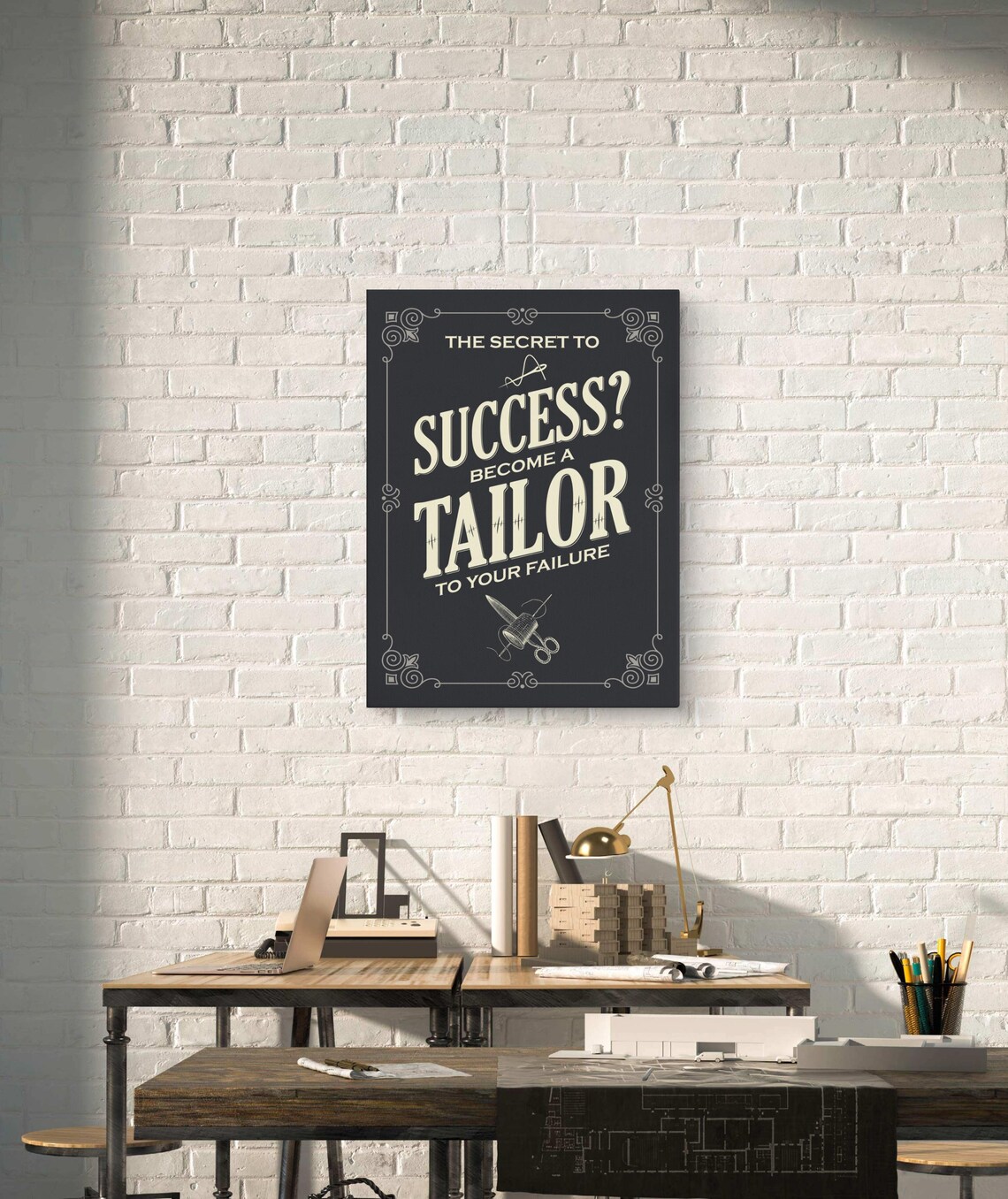 The Secret to Success Become a Tailor to Your Failure Quote Wall Art Poster - Image 2