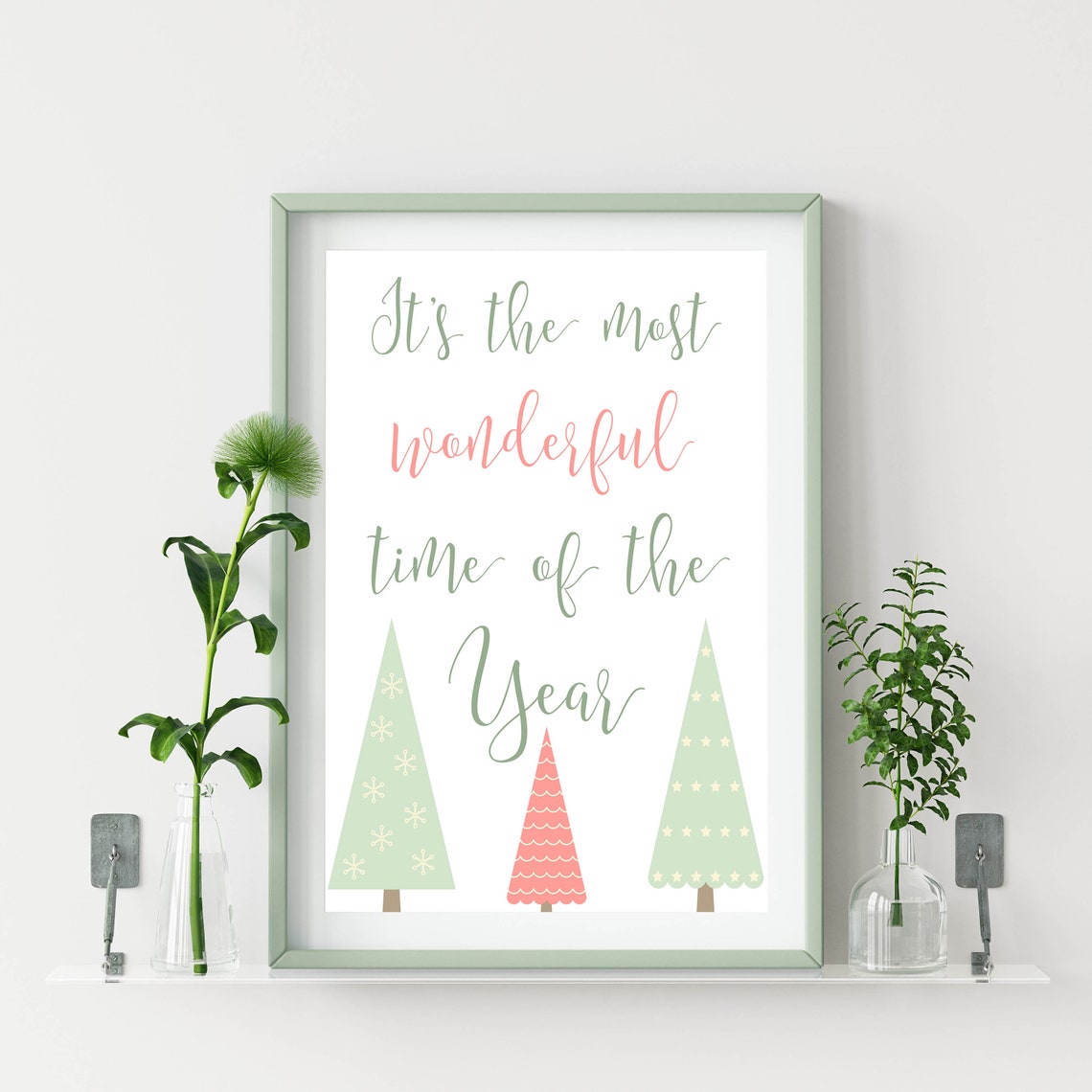 Its The Most Wonderful Time Of The Year Home Decor 5x7 8x10 11x14 16x20 Christmas Quote Holiday Retro Sign Vintage Christmas - Image 2