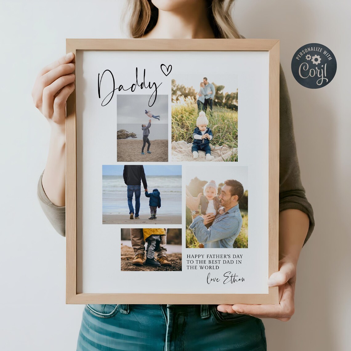 Photo Collage Art Print for Dad From Kids, Birthday