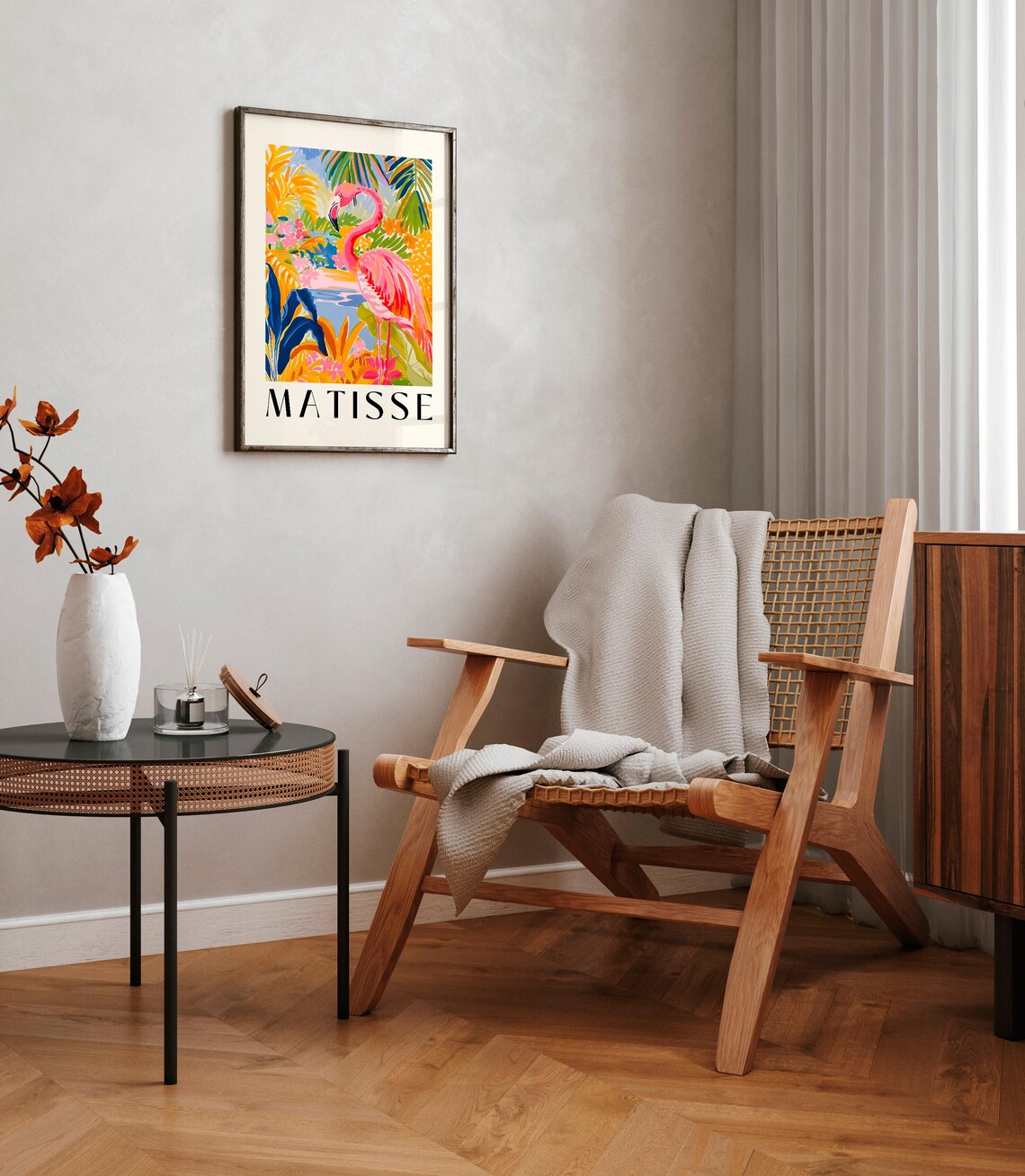 Pink Flamingo Floral Henri Matisse Poster Print - Image 2