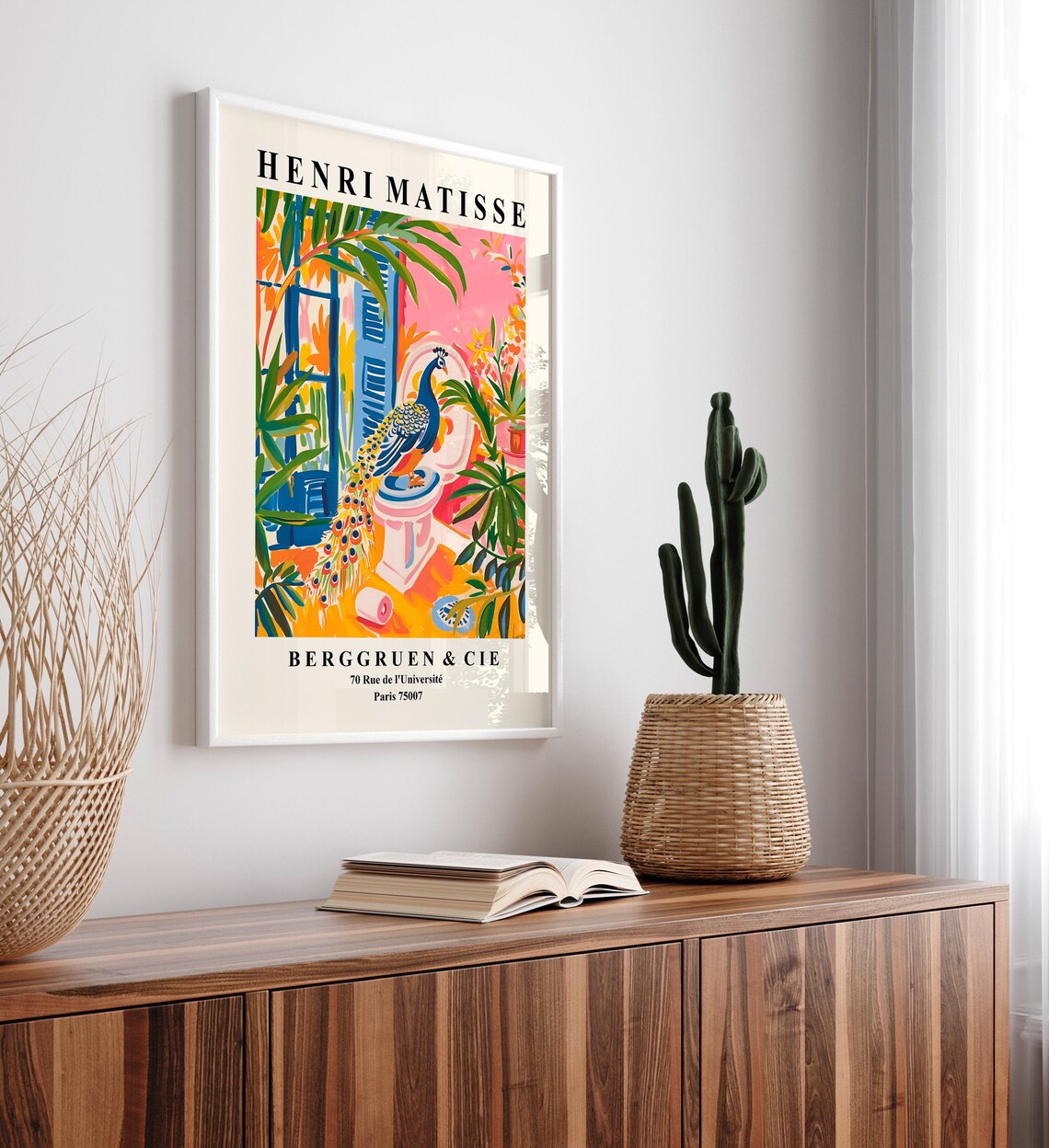 Peacock On Toilet, Matisse-Inspired Bathroom Art Print - Image 5