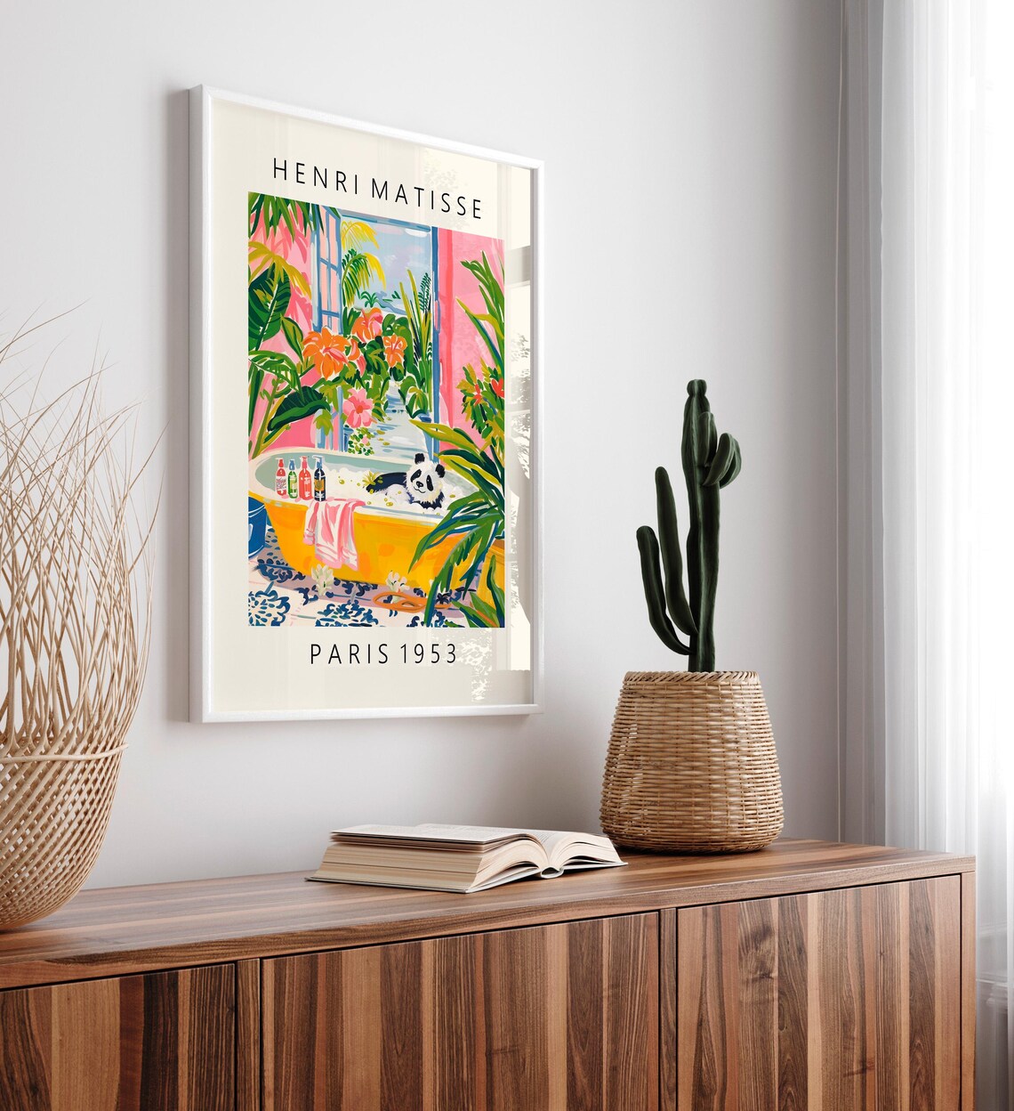 Cute Panda Poster, Matisse-Inspired Maximalist Decor - Image 4