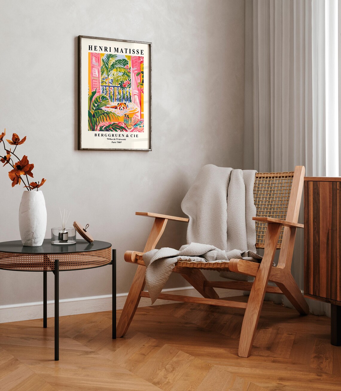 Red Panda In Bathtub Matisse-Inspired Poster Print - Image 2