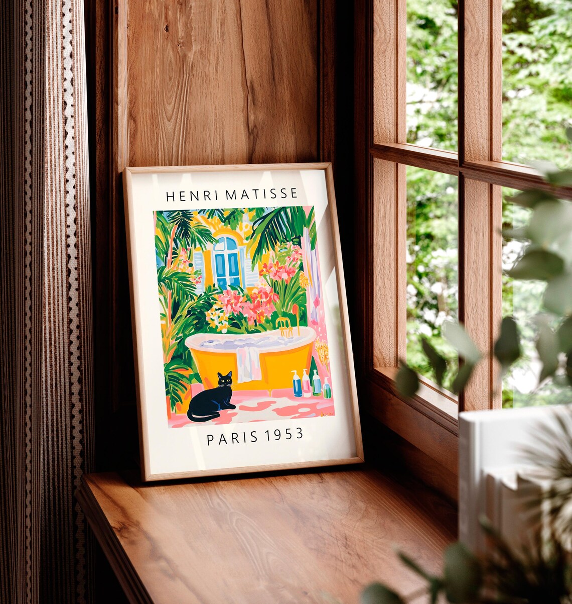 Black Cat Painting, Matisse-Inspired Bathroom Art Print - Image 6
