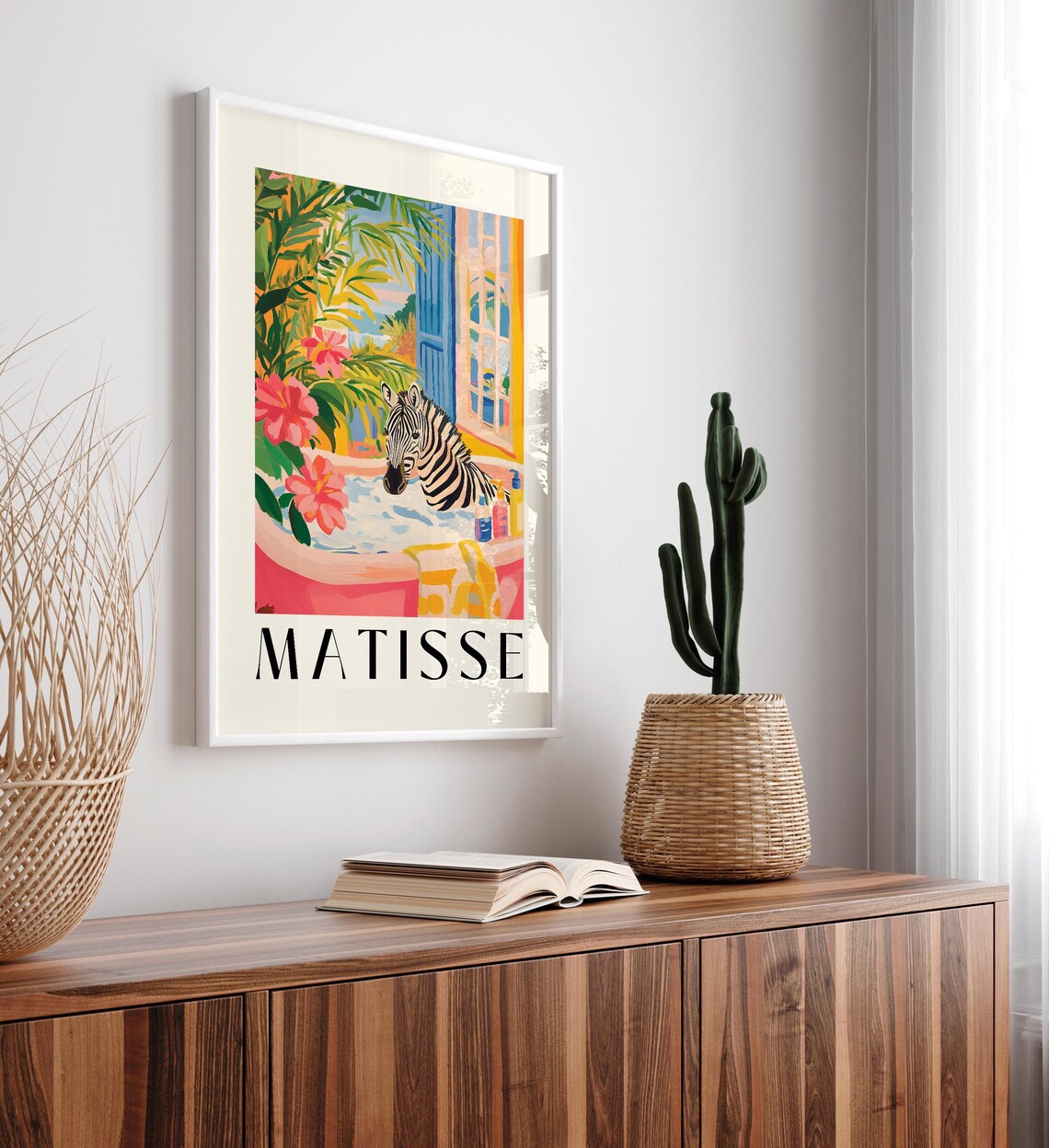 Zebra In Bathtub Funny Bathroom Art Print - Image 3