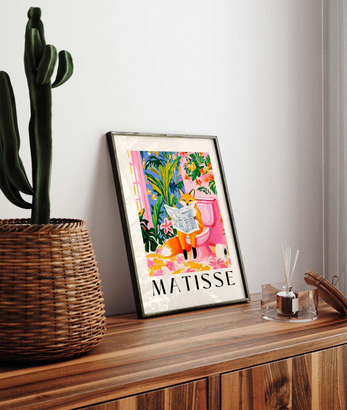 Fox On A Toilet Funny Bathroom Wall Art Print - Image 5