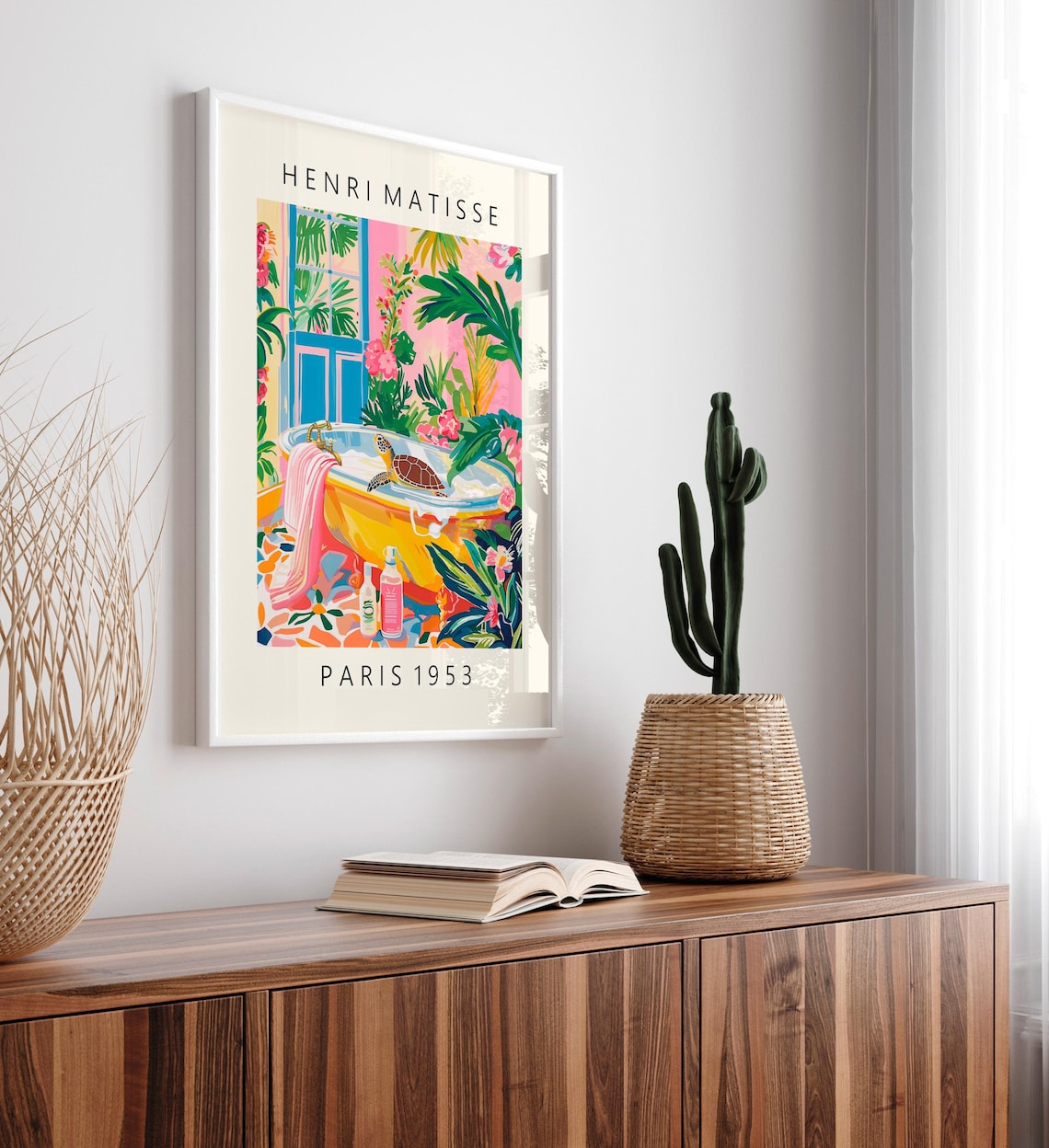 Turtle In Bathtub Funny Poster, Matisse-Inspired - Image 4