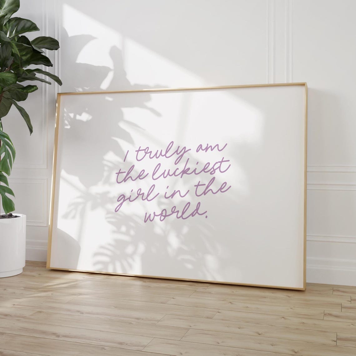 Lucky Girl Syndrome Quote Print Purple Preppy Wall Art Coastal Cowgirl Posters College Apartment Decor Girly Room