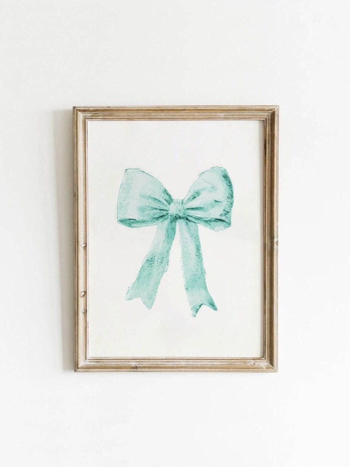 Teal Bow Print, Preppy Retro Art Print