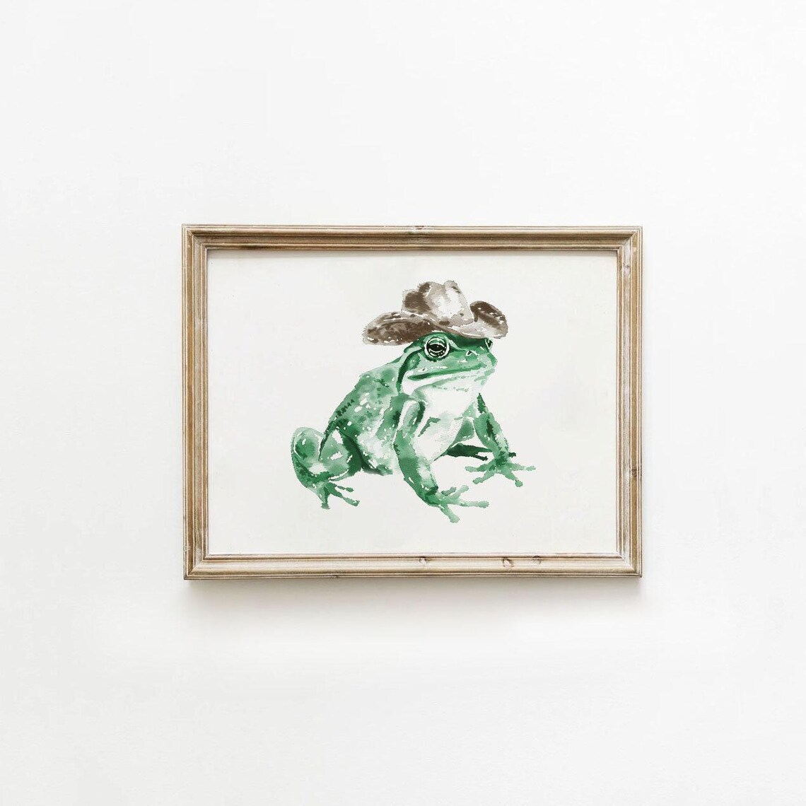 Retro Cowboy Frog Poster, Western Minimalist Art Print