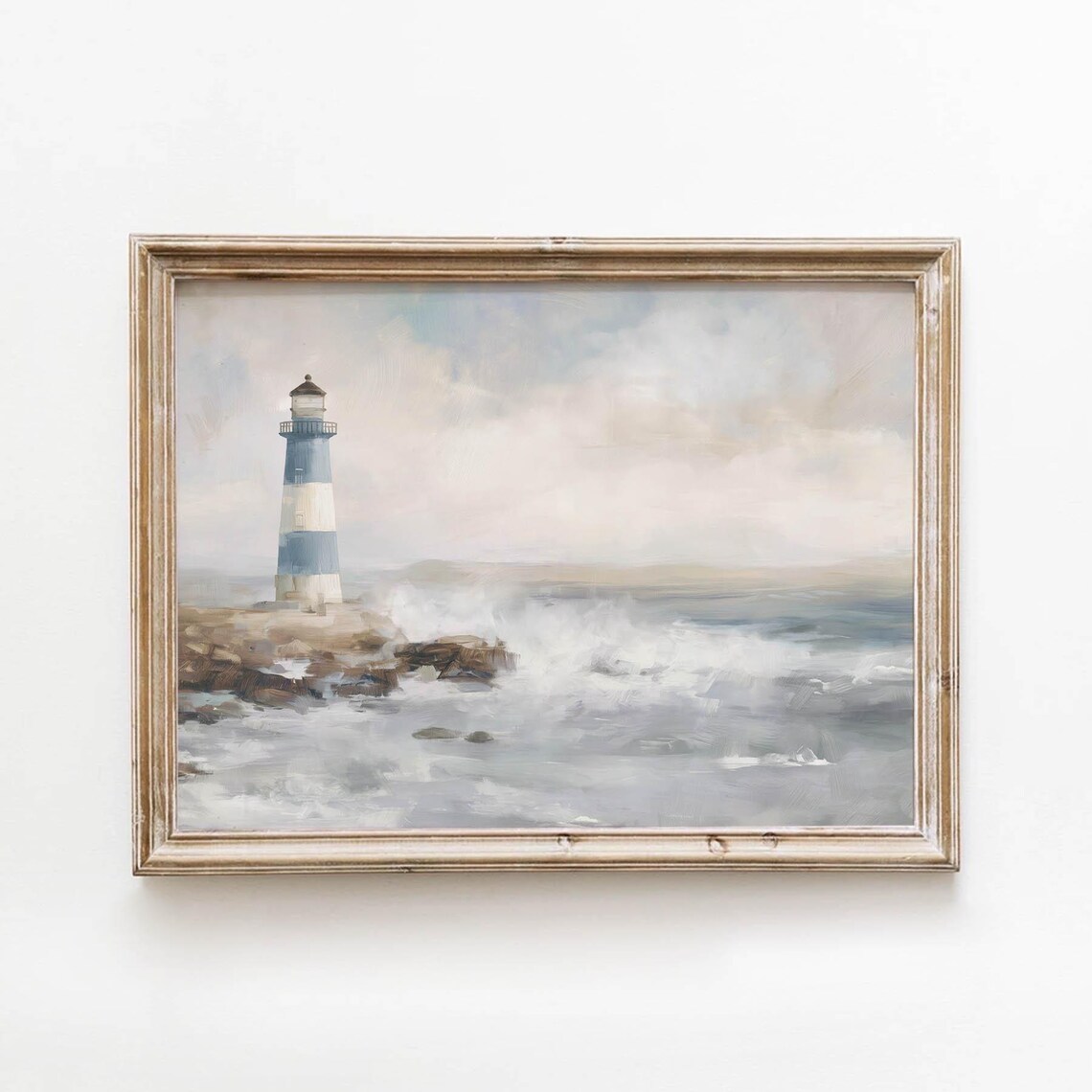 Nautical Coastal Lighthouse Vintage Travel Poster