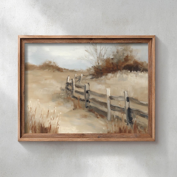 Weathered Split Rail Fence Along A Sandy Country Road Rustic Print