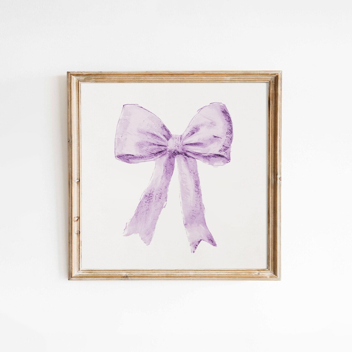 Lilac Purple Bow Watercolor Preppy Coquette Teen Room Wall Art