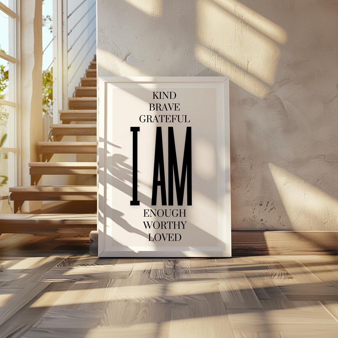 I Am Inspirational Minimalist Affirmation Art Print - Image 2