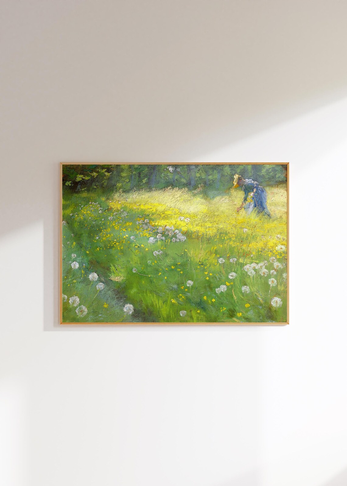 Spring Meadow Vintage Floral Landscape Art Print