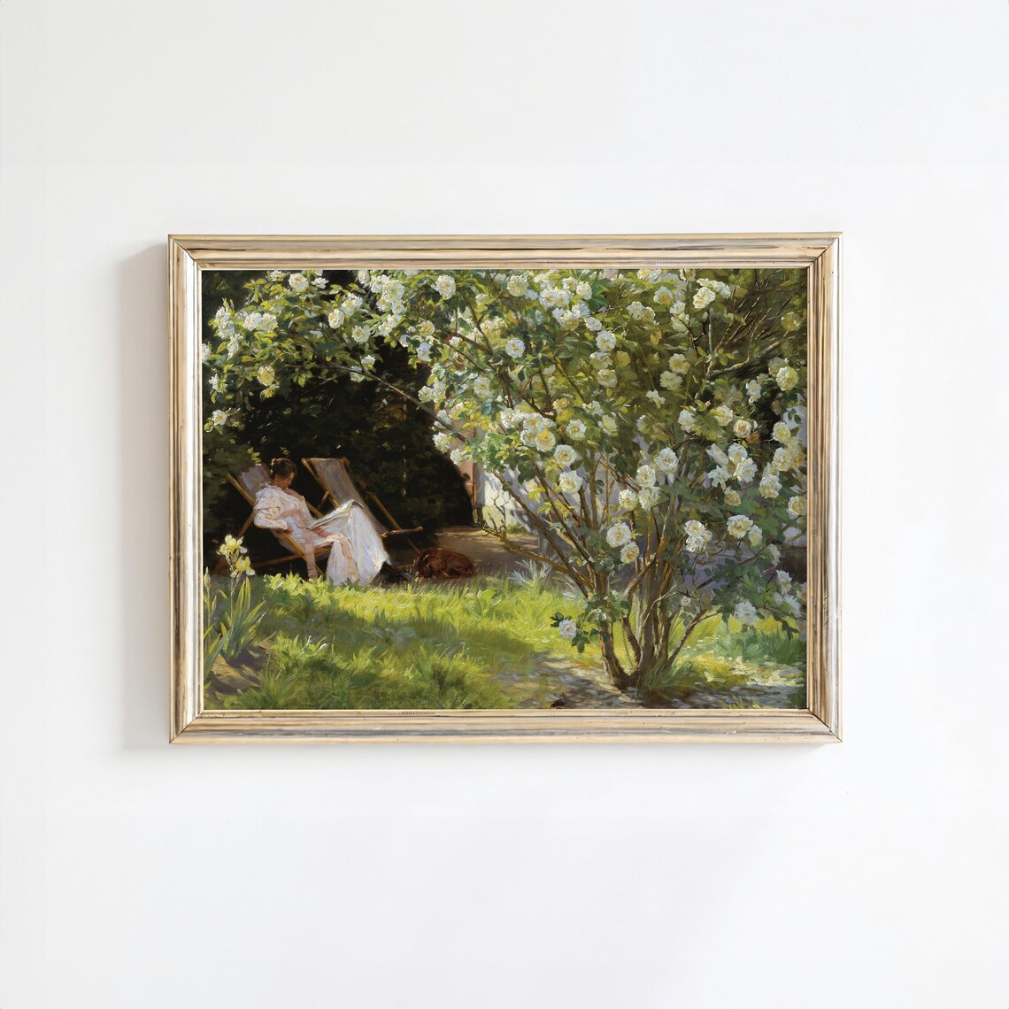 Rose Garden Vintage Art Print Vintage Painting Wall Art Oil Painting Print Impressionist Floral Art A 15