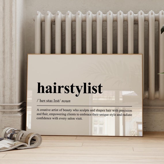 Hairstylist Definition Wall Art Hair Salon Decor Hairstylist Gift Gift For Hairstylist Hairdresser Print