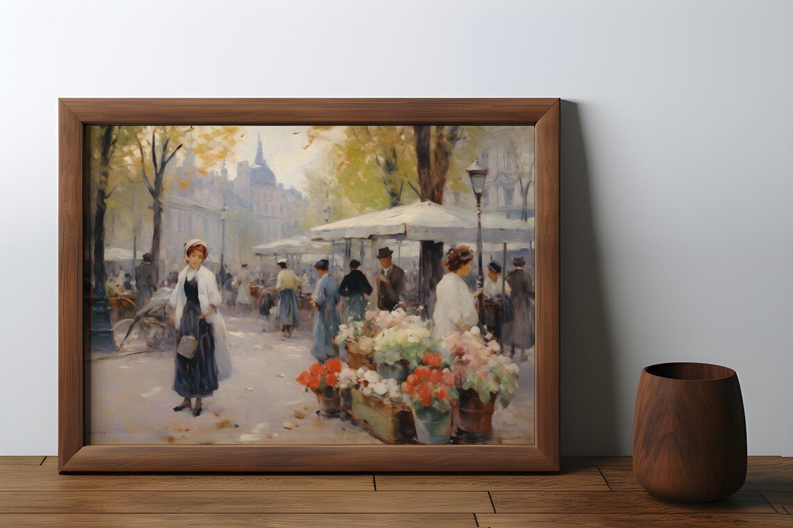 Morning Market In Paris, Antique Poster Print - Image 3
