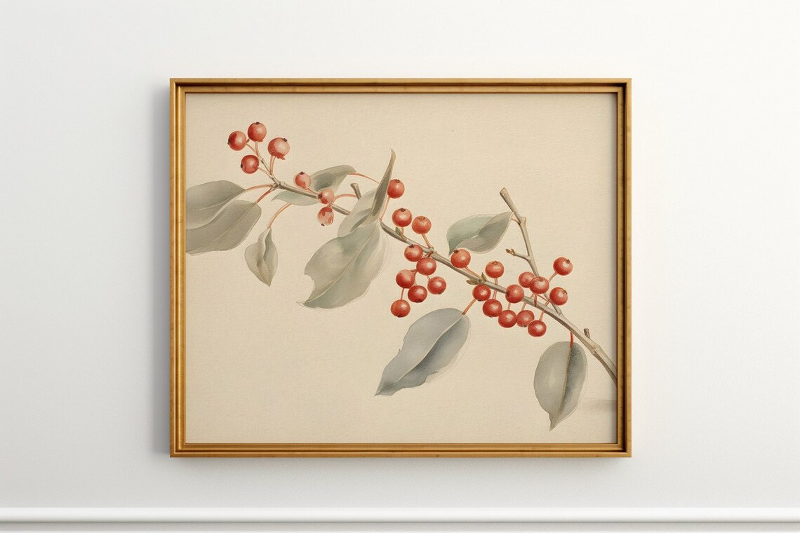 Berry Study, Vintage Botanical Art Print
