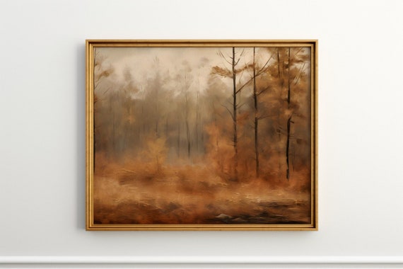Fogbound Forest Antique Print