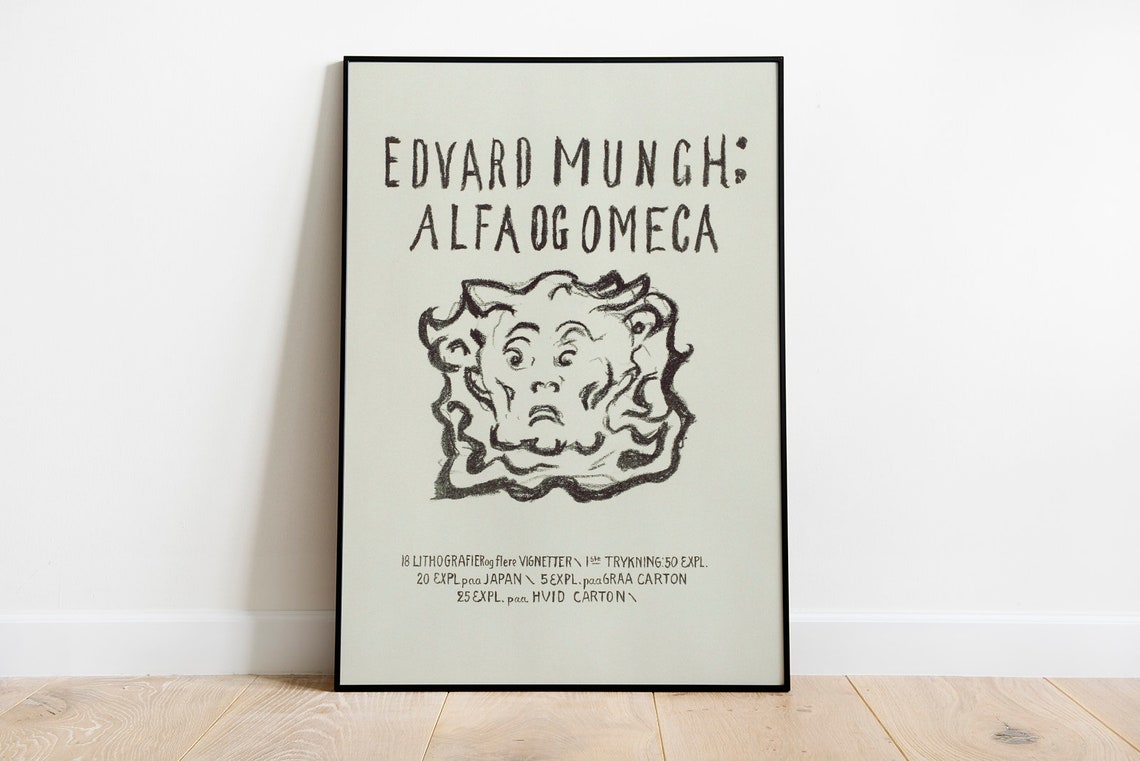 Edvard Munch Alfa og Omega Sun Face Lithograph Exhibition Art Poster - Image 2