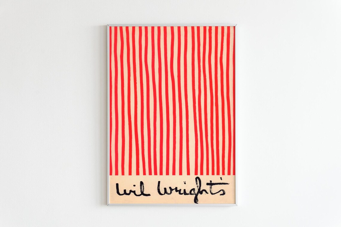 Wil Wrights Red Stripes Bauhaus Style Retro Exhibition Poster