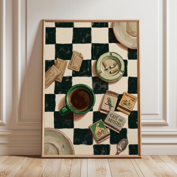 Moody Espresso Cafe, Vintage Matchbook Poster