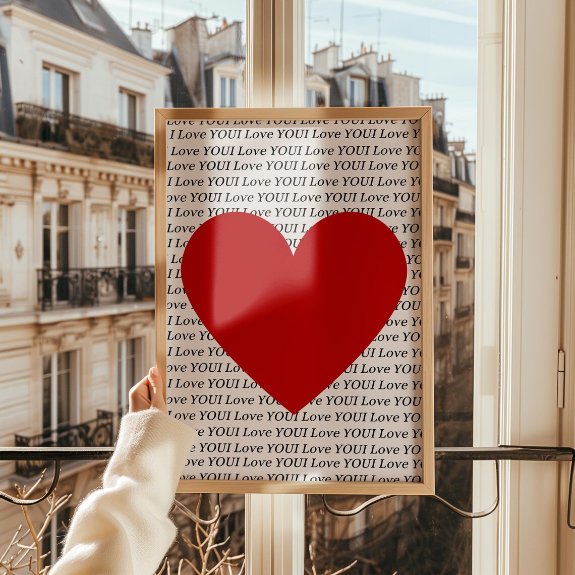 Big Red Heart, Romantic Love Typography Poster