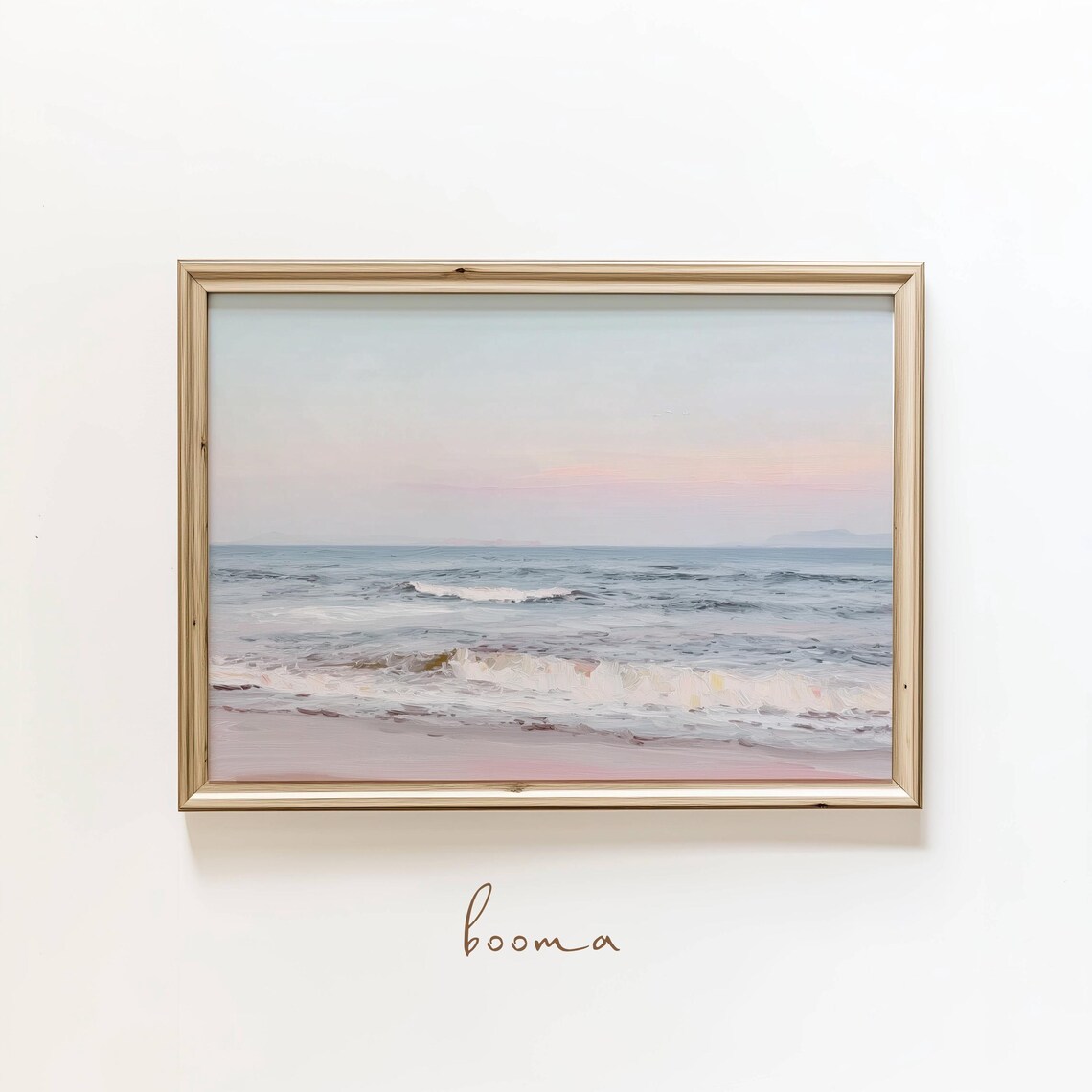 Ocean Oil Painting Sunset Art Print, Coastal Decor