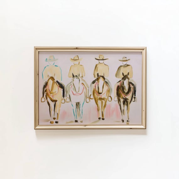 Cowboy Horse Minimalist Western Art Print