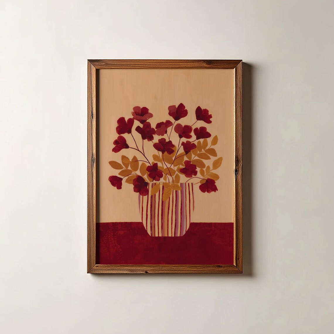 Minimalist Floral Print, Contemporary Flowers Art