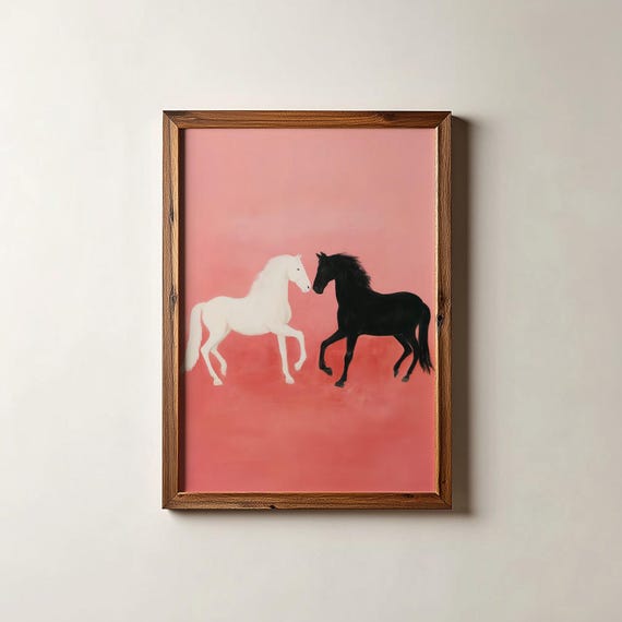 Minimalist Horse Art Print Modern Equine Poster Digital Download
