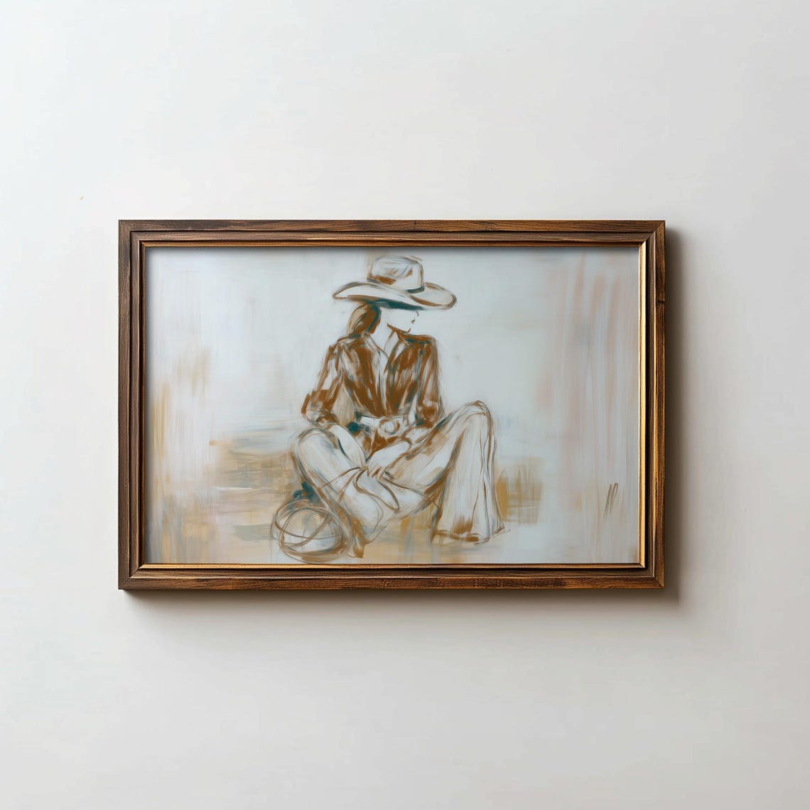 Modern Cowgirl Art Print Western Style Decor Digital Download