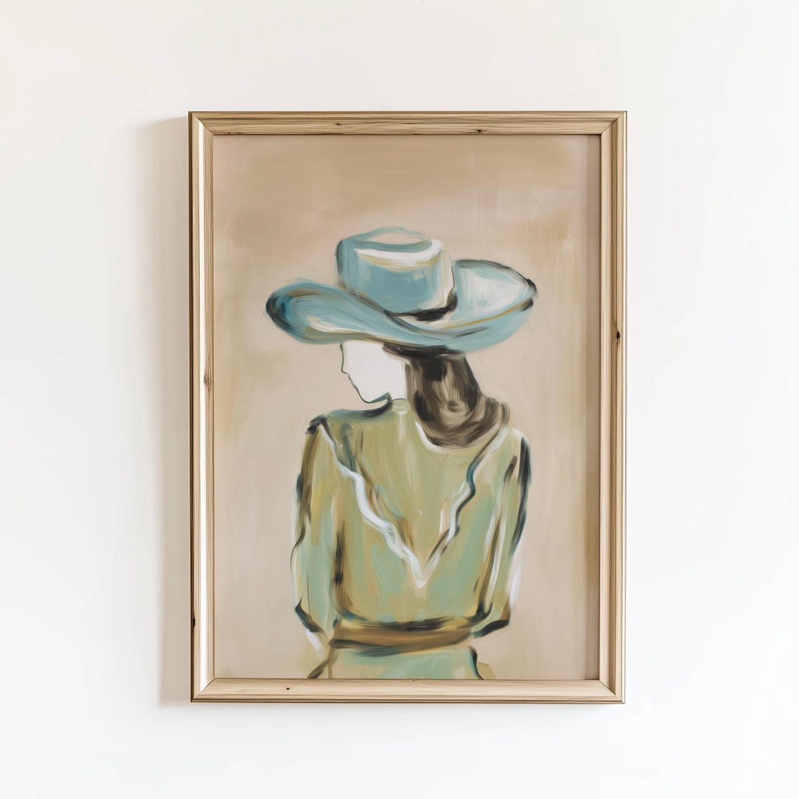 Modern Cowgirl Art Print Western Style Decor Digital Download