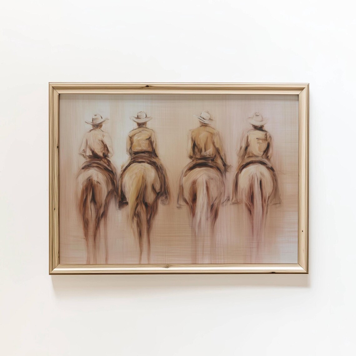 Cowboy Horse Art Print, Western Style Decor