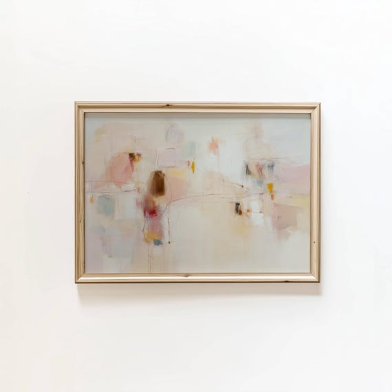 Abstract Contemporary Pastel Colors Oil Painting Colorful Modern Wall Art Digital Download