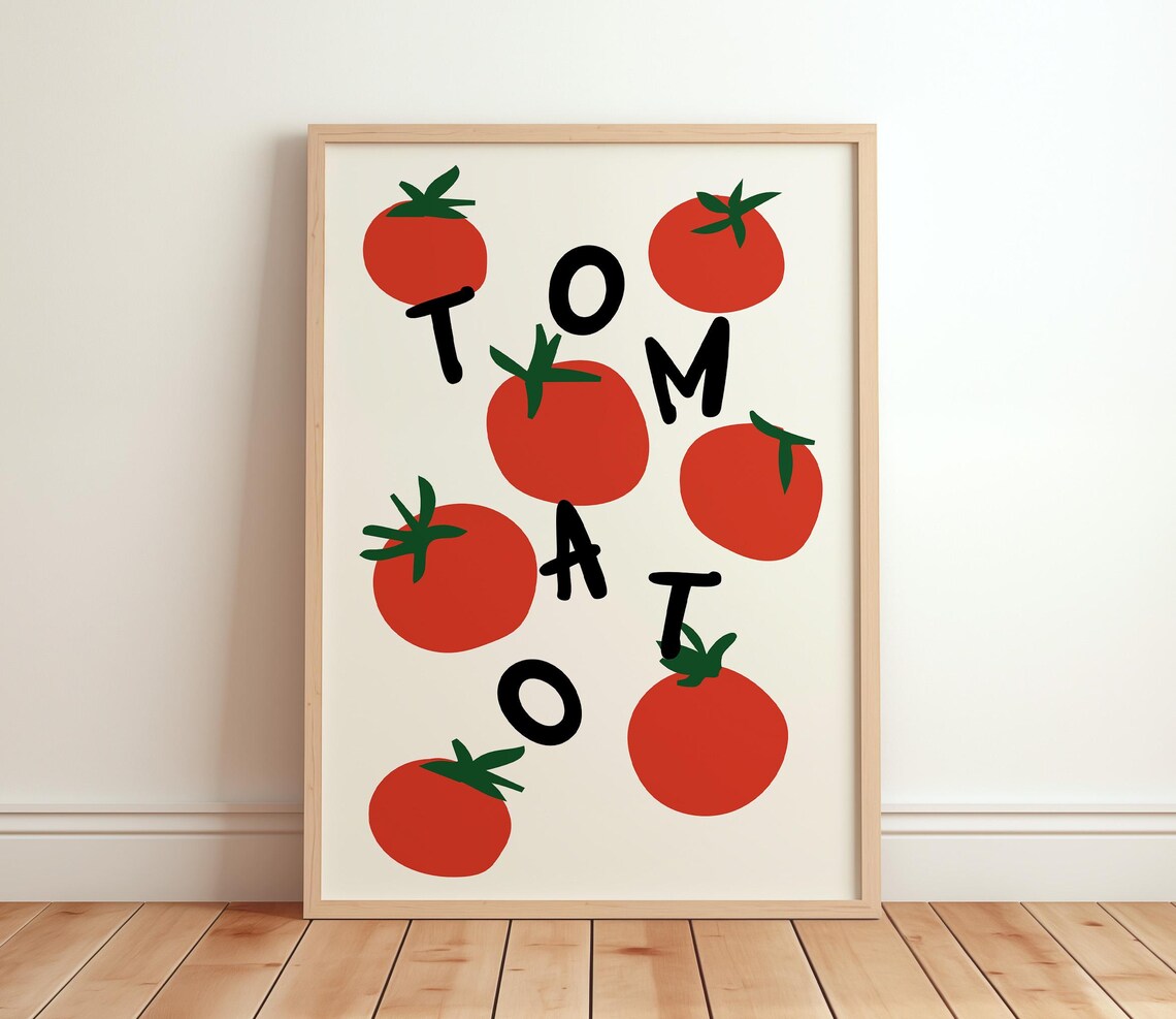 Tomato Retro Kitchen Decor Art Print