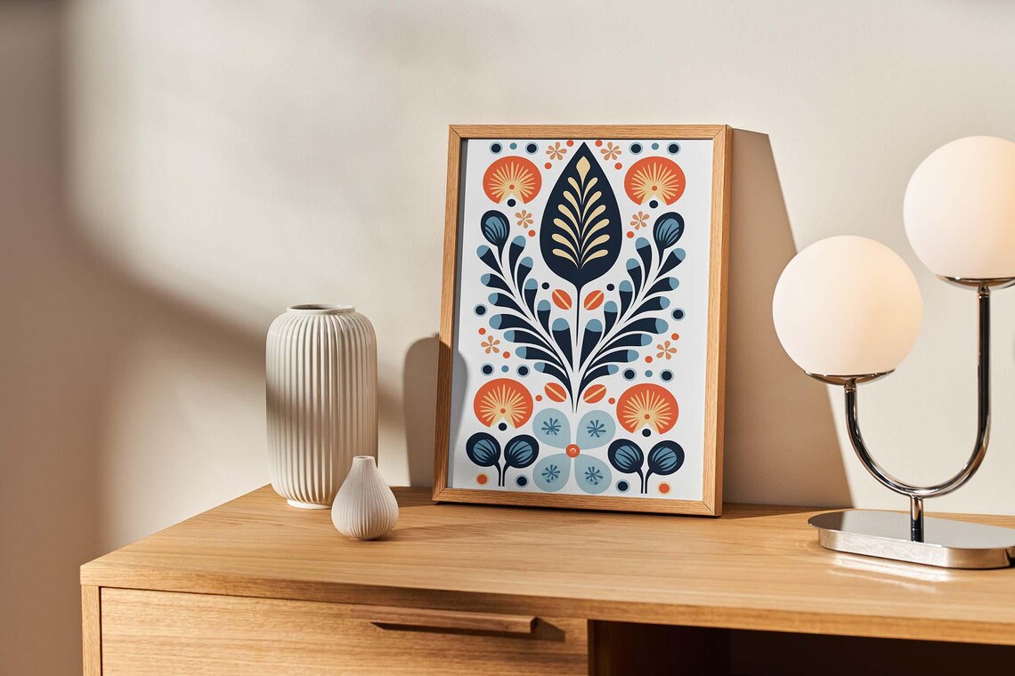 Scandinavian Symmetry - Modern Geometric Print - Image 2