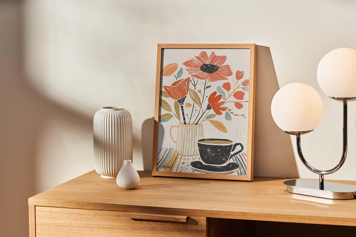 Coffee And Flowers Kitchen Poster - Image 2